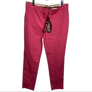 NWT Max Mara Studio Size 8 Baldo Fuchsia Tapered Cotton Blend Trousers $295